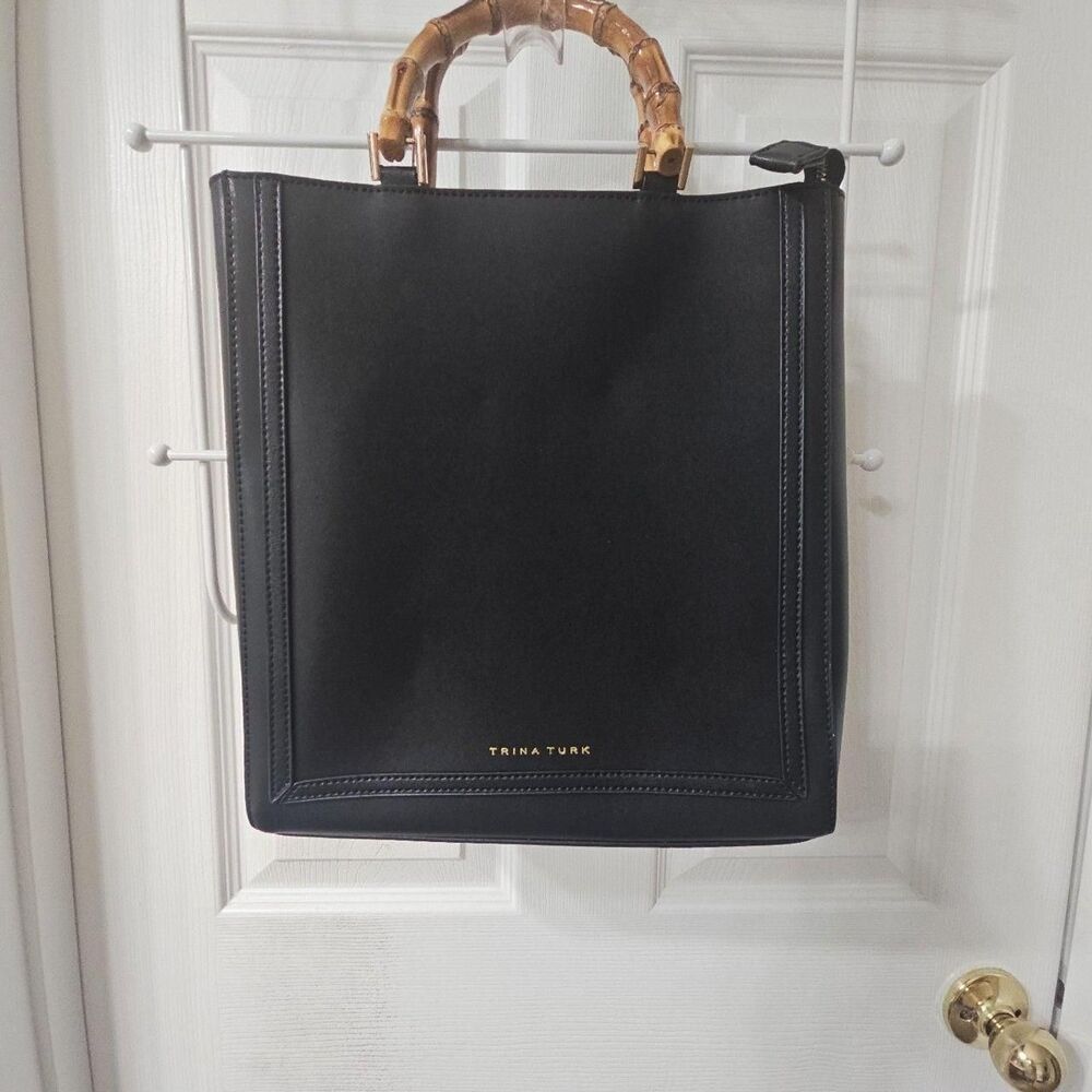 Trina Turk N/S Tote with Bamboo Handle in Black